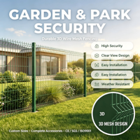 Clôture en treillis soudé 3D, certifiée CE, galvanisée à chaud, panneau de clôture 3D plié - Clôture de sécurité pour jardin et résidence