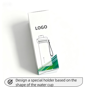 Caja de Embalaje de Cartón Individual Blanca para Vasos Térmicos de Lujo, Plegable, para Envío de Tazas de Agua de Plástico - Product Image 3