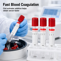 Tube de sérum vétérinaire PET à bouchon rouge 1ml-10ml avec activateur de coagulation uniforme pour tests de sérum animal