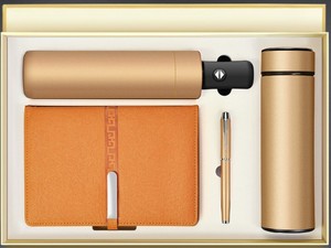2026 Venta al por mayor: Nuevo y moderno set de regalo personalizado para empresas con vasos térmicos, paraguas automático, cuaderno de cuero y bolígrafo - Product Image 5