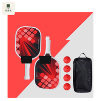 YANMUTU Lot de 2 raquettes de pickleball en bois de peuplier avec 4 balles et sac de rangement (775 g)