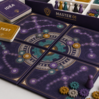 Jeu de société coopératif portable en carton personnalisé, jeu de quatre en ligne pliable pour la formation en classe et les ateliers