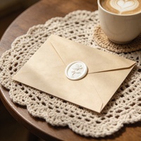 Dragon Peak – Ensemble de papeterie vintage style western avec motif lin, enveloppes et cartes de vœux en cuir de vachette avec estampage sur papier spécial