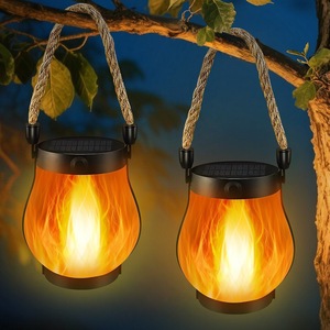مصباح حديقة شمسي جديد بتقنية LED مع تأثير اللهب، مقاوم للماء IP44، يعمل بالبطارية، إضاءة حديقة شمسية - Product Image 1