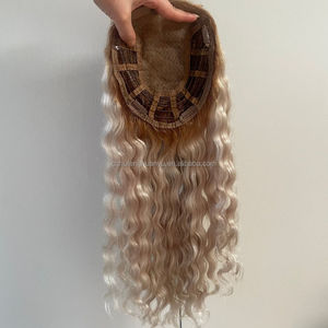 Topper Kosher en Cheveux Humains Vierges Non Traités, Ombré Brun Miel, avec Base en Soie Premium Personnalisée - Product Image 4