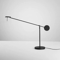 Elegante Lámpara de Mesa de Diseño, Lámpara de Mesa LED Negra para Hotel, Dormitorio, Mesita de Noche, Moderna y Lujosa