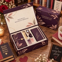 Boîte rigide magnétique personnalisée pour les amoureux des livres, pour la Saint-Valentin, avec doublure en éponge, papier couché 157 g/m², carton gris 2 mm, pelliculage brillant