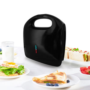 Портативная 2-ломтовая электрическая закуска для яиц, мини-бельгийская вафельница, бытовая гостиничная многофункциональная сэндвич-панини, оптовая продажа - Product Image 5