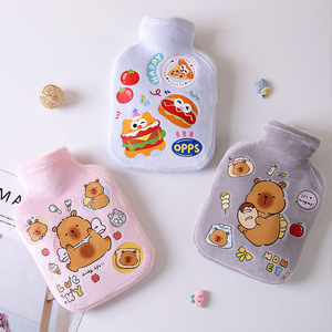 Linda Botella de Agua Caliente con Diseño de Dibujos Animados, Mini Calentador de Manos para Oficina, a Prueba de Fugas, con Funda de Felpa - Product Image 4