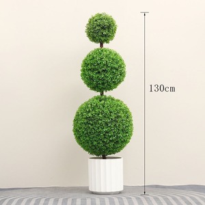 Arbre artificiel en buis à triple boule, plante paysagère pour la décoration de la maison, du bureau et des mariages, plantes artificielles pour la décoration intérieure - Product Image 4
