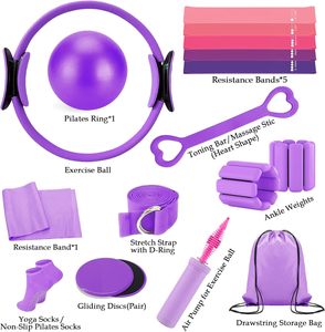 Kit de Pilates <span class=keywords><strong>pour</strong></span> Entraînements à Domicile, Ensemble d'Équipements de Pilates avec Anneau, Ballon, Bandes de Résistance, Accessoires de Pilates en Boîte <span class=keywords><strong>pour</strong></span> Femmes à Domicile - Product Image 5
