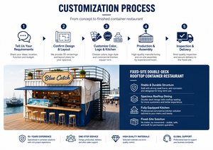 Chiosco Container per Food Court sul Tetto a Due Piani, Ristorante Personalizzato, Cucina Commerciale, Caffè, Bar, Negozio all'Aperto - Product Image 4