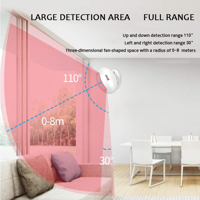 For Hot Sales P827 Curtain PIR Sensor Wireless Detector 0-8m Detection Range 100m Distance RF 433 Smart Home Security · image 6