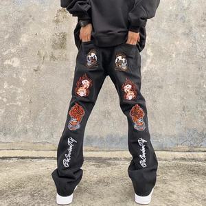 Hot Sale <b>Jeans</b> High Quality Embroidered for <b>Elastic</b> Self Cultivation Hip Hop Men Street <b>Jeans</b> - Product Image 2