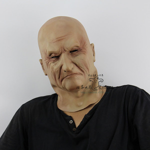 Halloween pauroso Gangster Boss in lattice maschera a testa intera raccapricciante vecchio volto Horror Costume di scena - Product Image 3
