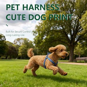 ヌンベル卸売価格ファッションナイロンアニマルプリントY型ステップイン調節可能バックル留め犬用ハーネス小型可愛い - Product Image 2