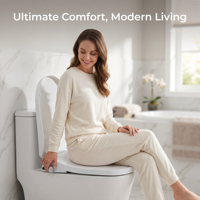Siège de toilette intelligent carré avec bidet intégré, couvercle électronique moderne, lavage féminin postérieur, séchage à air chaud, certifié CE, OEM, pour salle de bain