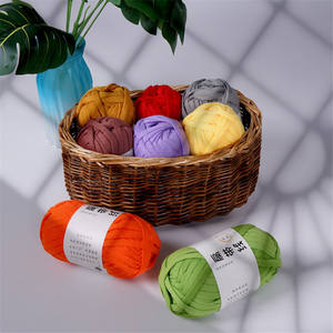 Plat bande gaze grossier boule de laine main DIY tricoter panier de rangement poignet sac Crochet matériel sac Tricot À La Main Fil - Product Image 5