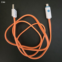 Kabel USB mikro kawat Android V8 pengisian daya cepat universal bercahaya LED warna baru dapat disesuaikan