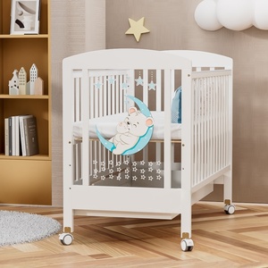 Nuovi arrivi <span class=keywords><strong>bianco</strong></span> in legno di pino massello comodino culla per bambini letto culla per bambini con interessanti motivi di cartone animato illuminazione - Product Image 2