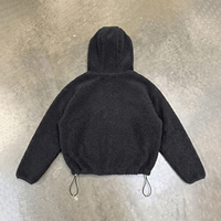 Vente en gros – Nouvelle collection : Sweat à capuche zippé mi-long pour homme, coupe ample, en polaire noire épaisse, idéal pour l'automne et l'hiver, motif uni, haute qualité, design exclusif.