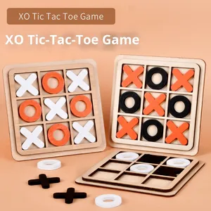Juego de Mesa de Madera <span class=keywords><strong>XO</strong></span> Tres en Raya, Juego de Bloques de Construcción para Niños, Educación Temprana, Entretenimiento y Batalla - Product Image 1