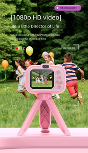 Mini dijital kamera 2.0 inç HD çift Lens boyama kameralar braketi çocuk Video kaydedici oyunları MP3 oyuncaklar hediye Y6 çocuk kamera - Product Image 4