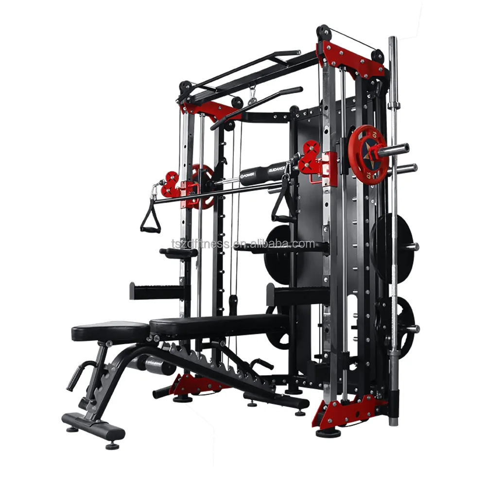 Multi Functional Multigym Weight Stack Loaded Gym Fitness Equipment Arm Pin and Plate Load Pro Power Rack With Smith Machine