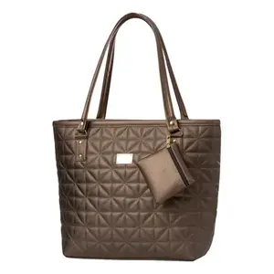 Bolso Tote para Mujer, de Cuero PU y Tela Acolchada, Gran Capacidad, para Todas las Temporadas, Estilo Simple para Ocasiones Informales - Product Image 4