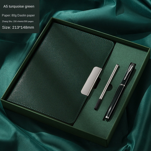 Sang trọng PU da bìa cứng kinh doanh Logo văn phòng phẩm tùy chỉnh máy tính xách tay và bút Bộ Quà Tặng máy tính xách tay - Product Image 4