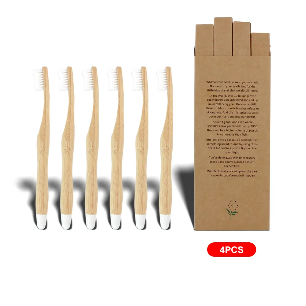 Günlük kullanım ürün özel markalar tasarımcı U şekli diş beyazlatma toptan kaliteli bambu diş fırçası seti