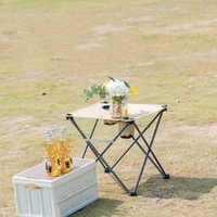 Table de camping pliante portable Oxford pour pique-nique léger en plein air avec porte-gobelet