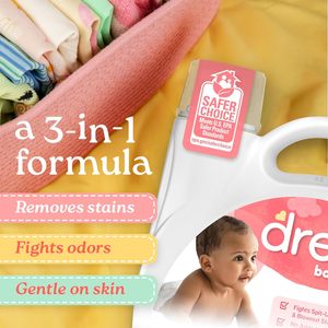 Detergente Líquido para Ropa de Bebé <span class=keywords><strong>Dreft</strong></span>, Suave para Piel Sensible, Sin Perfume, Sin Ingredientes No Adecuados, Hecho en China, 150 oz líquidas, 114 Lavados - Product Image 3