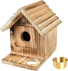 Bitmemiş ahşap kuş evleri dışında asılı ahşap kuş evleri sanat ve zanaat projeleri için Birdhouse kitleri ahşap kuş kafesi - Product Image 4