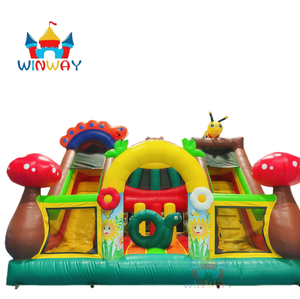 Château gonflable en PVC à thème champignon et abeille, avec toboggan combiné et trampoline, idéal pour la <span class=keywords><strong>location</strong></span> et l'usage commercial – Vente chaude - Product Image 1