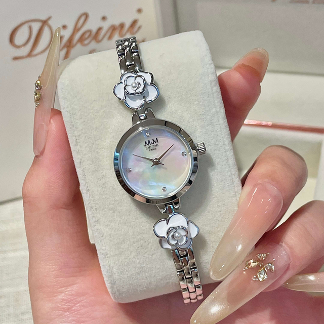 Luxury Waterproof Quartz Watch for Women Camellia Jewelry Design Fashion Elegant Casual Watch