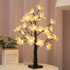 Светодиодный ночник с питанием от USB, освещение для рождественской елки с цветами, прикроватная лампа на батарейках для комнаты, стола, праздничное декоративное освещение