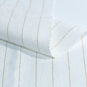 Luxury 190gsm 140cm 14%Linen 85%Lyocell 1%Metallic Fiber Fabric Stripes Linen Lyocell Metallic Fiber Blend Fabric <strong>for</strong> Clothing - Product Image 2