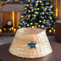 Vente directe d'usine, base de collier de sapin de Noël tissée à la main, style campagnard, jupe de sapin de Noël