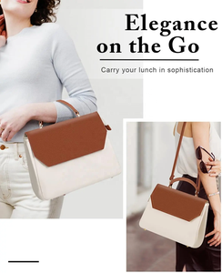 कस्टम लक्जरी सुरुचिपूर्ण शाकाहारी चमड़े के लैपटॉप दोपहर का भोजन tte बैग महिलाओं के लिए थर्मल इन्सुलेट कूलर लंच बैग - Product Image 6