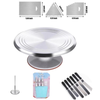 Ensemble professionnel de 15 outils de pâtisserie en alliage d'aluminium avec plateau tournant pour la décoration de gâteaux pour la cuisine