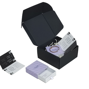 Boîte d'expédition en carton noir de marque OEM paquet kraft biodégradable de taille personnalisée avec doublure en éponge matériaux recyclés pour cadeau - Product Image 6