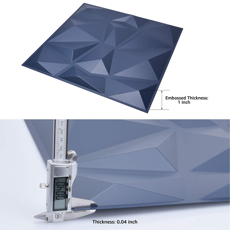 Luxe Moderne PVC Lambris Intérieur Matériau Vert Beau Bleu Marine Papiers Peints 3D De Panneau de Mur de Fiber