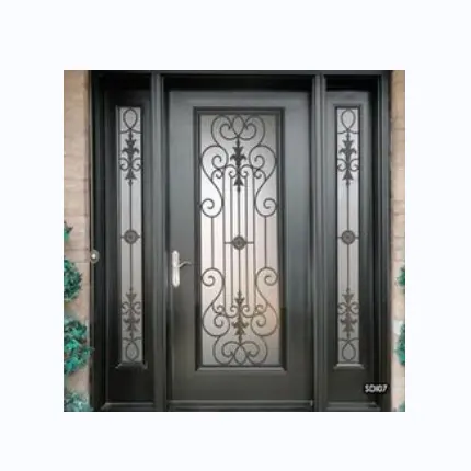 Puerta Puertas de hierro Puerta de horno de hierro fundido Puertas de puerta de hierro forjado usadas baratas para Villa