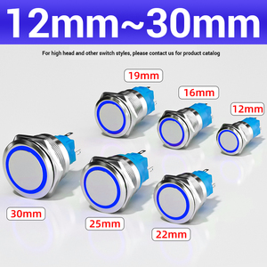 Không thấm nước momentary chiếu sáng push button Thiết bị chuyển mạch 12mm 16mm 19mm 22mm điều khiển điện tử 250V Max. Điện áp - Product Image 2