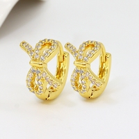 Bijoux de mode en laiton 2022 déclaration femmes Desgin dames en cuivre nœud papillon boucles d'oreilles cerceau