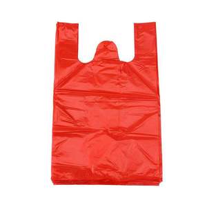 Siêu Thị Cửa Hàng Mua Sắm Tote Túi Bền Nhựa Màu Đỏ Cấp Thực Phẩm Vest Túi Bán Buôn Cho Rau Trái Cây Thị trường - Product Image 4