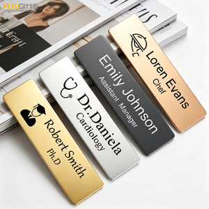 Placa de Identificación Magnética de Metal con Logotipo Personalizado, Etiqueta de Identificación de Personal en Oro Cepillado, para Profesionales, Enfermeras, Chefs, Abogados, Personal de Oficina - Product Image 1