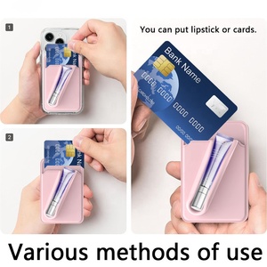 Chủ thẻ Lip Gloss dính tay áo trường hợp điện thoại di động Silky Silicone Lip nước Hoa Chủ Stick-on điện thoại trường hợp tương thích - Product Image 3