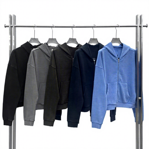 เสื้อฮู้ดคอร์ดูรอยแบบซิป ยูนิเซ็กซ์ ทรงโอเวอร์ไซส์ สีพื้น เรียบง่าย สวมใส่สบาย ความยาวปกติ เหมาะสำหรับใส่ในฤดูใบไม้ร่วง - Product Image 4